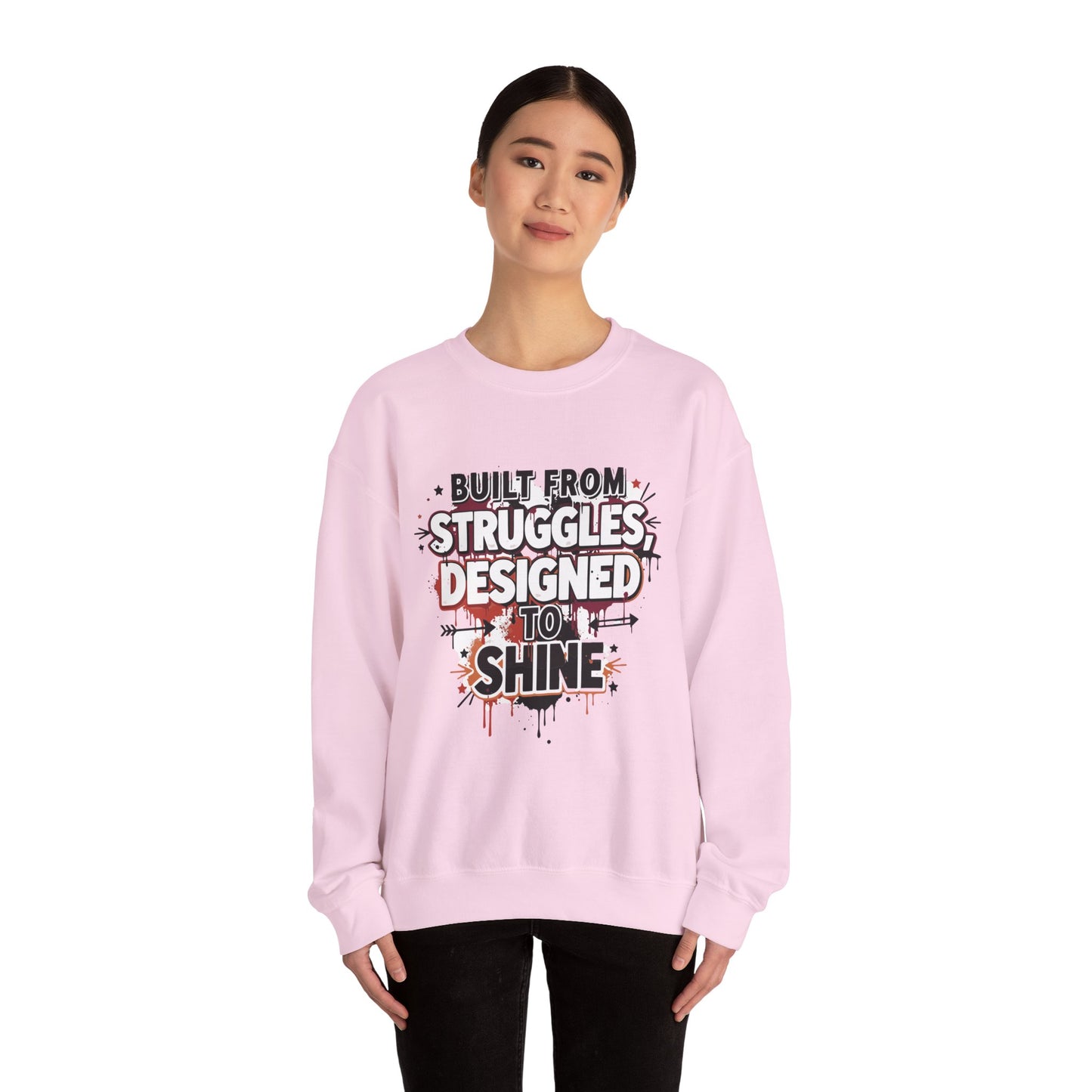 Empowerment Crewneck Sweatshirt — Motivational Struggle to Strength Design