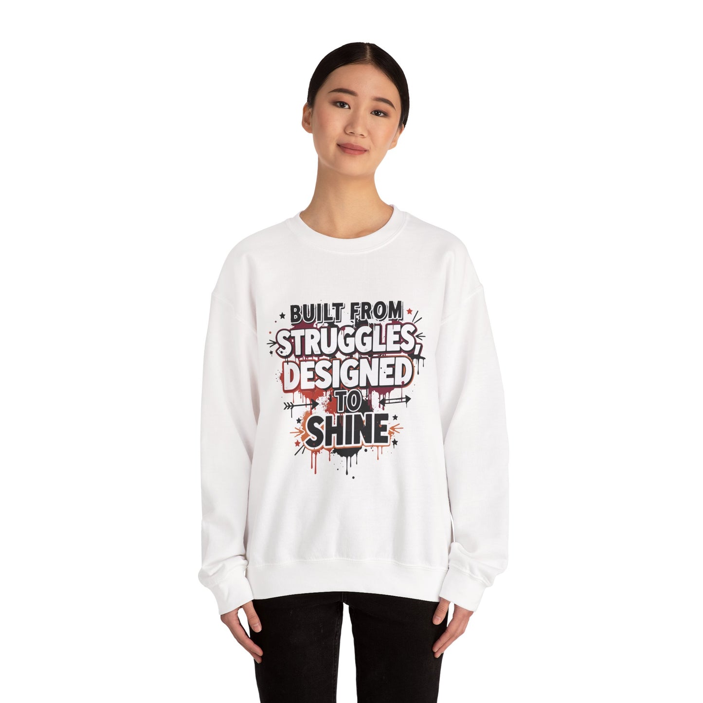 Empowerment Crewneck Sweatshirt — Motivational Struggle to Strength Design