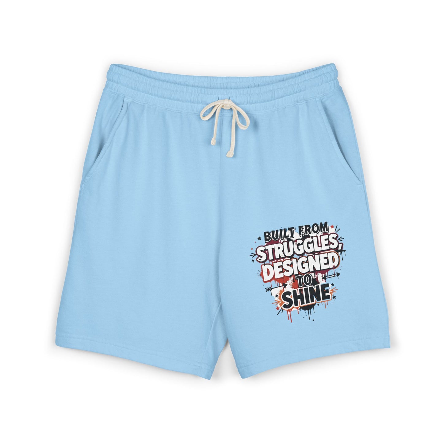 'Built From Struggles, Designed to Shine' Unisex Fleece Sweat Shorts