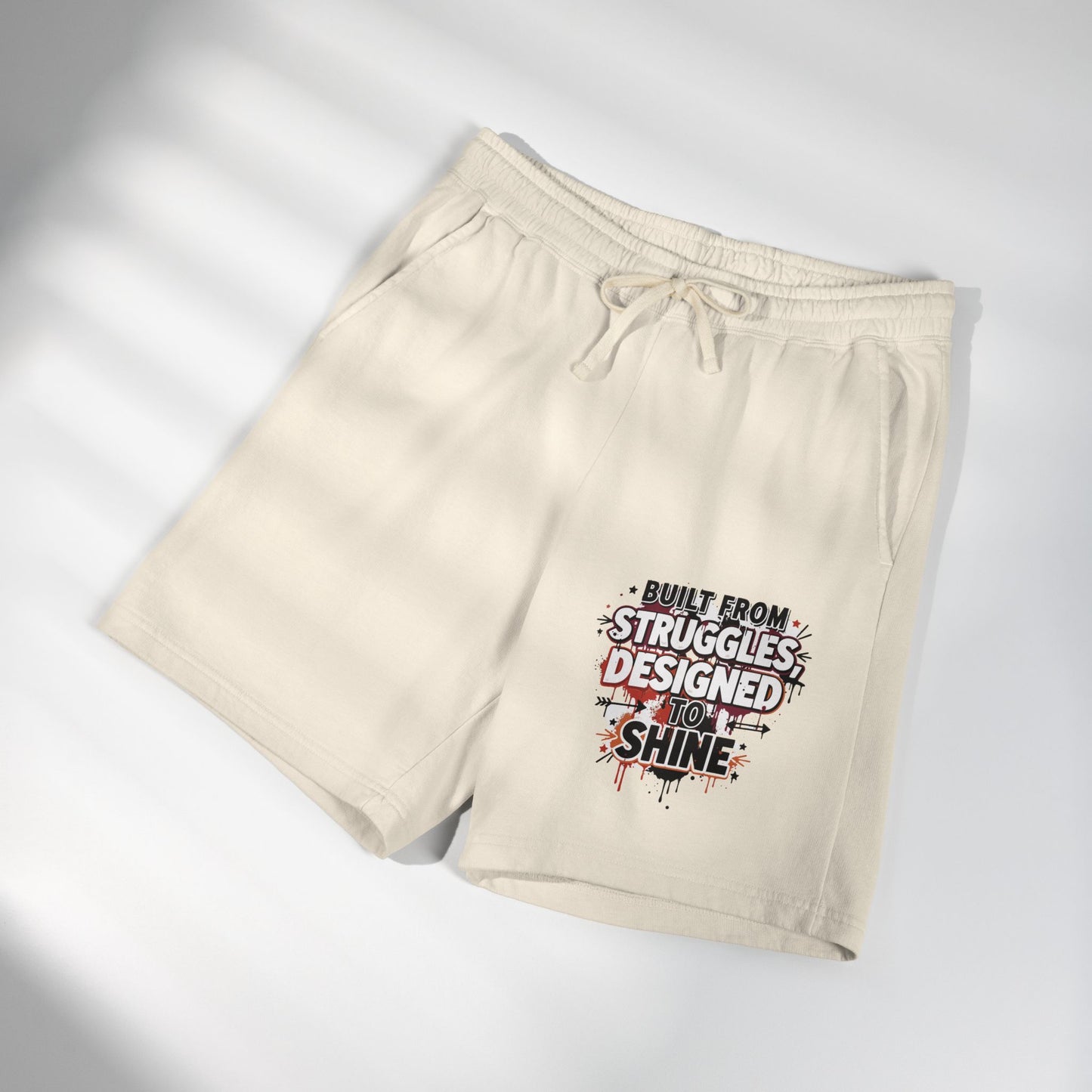 'Built From Struggles, Designed to Shine' Unisex Fleece Sweat Shorts