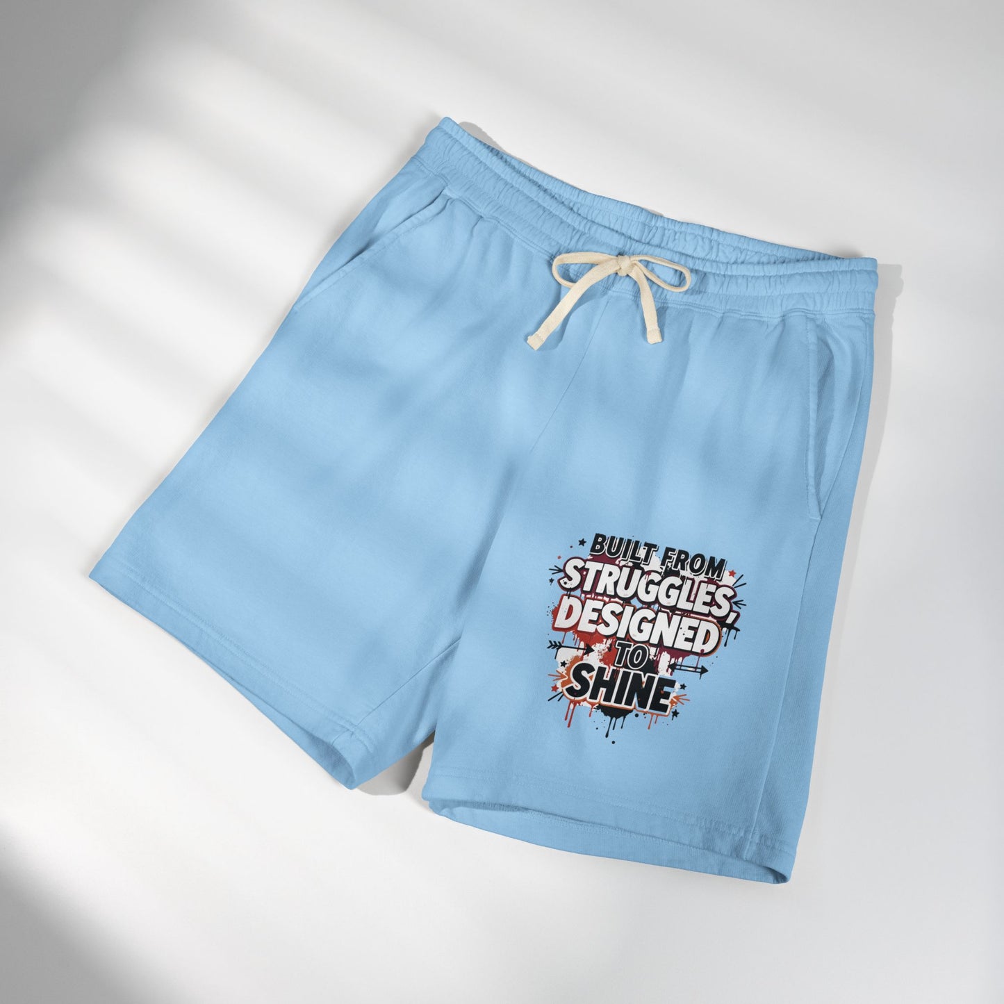 'Built From Struggles, Designed to Shine' Unisex Fleece Sweat Shorts