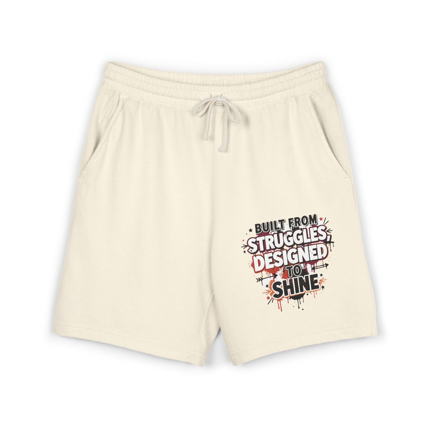 'Built From Struggles, Designed to Shine' Unisex Fleece Sweat Shorts